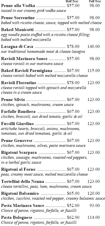pasta graphic for catering menu