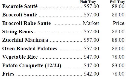 Vegetable graphic for catering menu